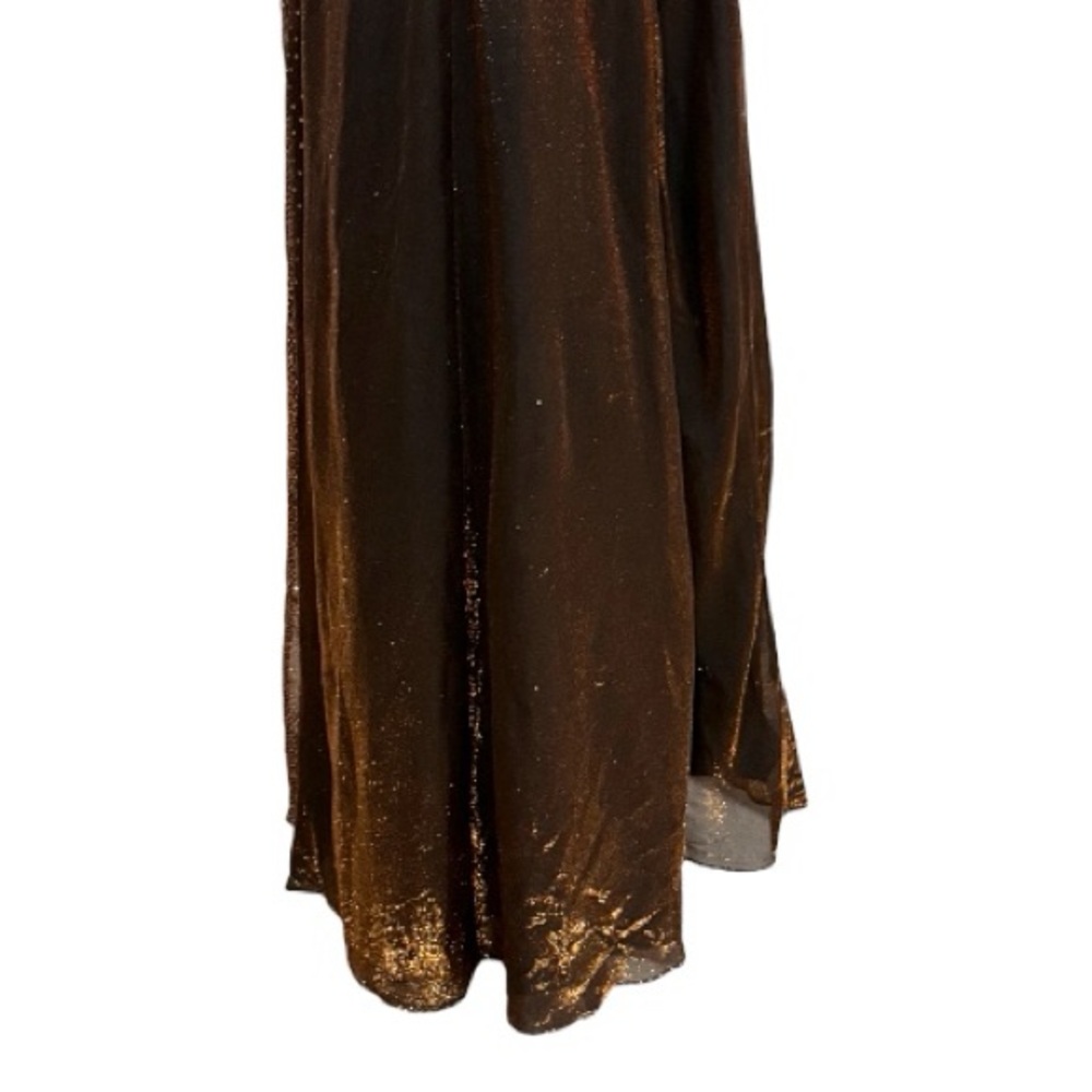 Vintage Y2K Jump Apparel Metallic Bronze Corset Gown Fairycore Gothic Prom Dress - Picture 12 of 16